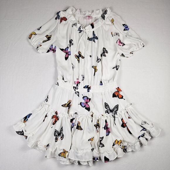Buddy Love Ray Butterfly Dress Short Elastic Waist White Mini Coquette Size M - Picture 8 of 16
